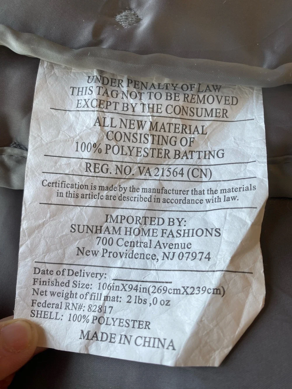 Fieldcrest Luxury King Comforter Quilt + 2 King Shams